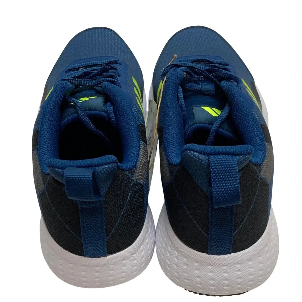 Adidas Men Blue Lime Green Running Shoes Sneakers Mesh Lace Up Athletic 8.5 NWOB
